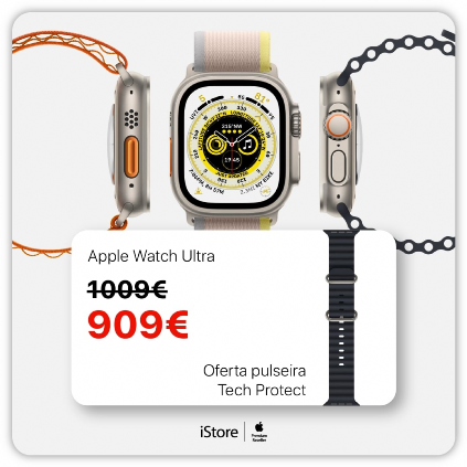 Apple Watch Ultra 909€ + Oferta Pulseira Tech Project